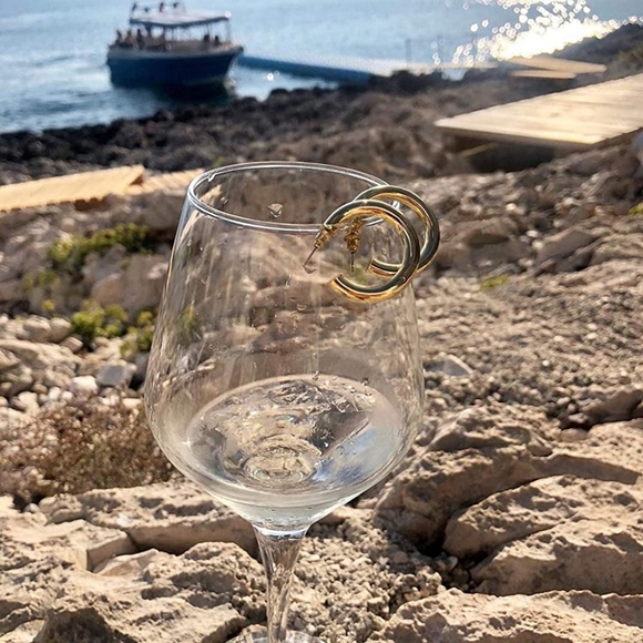 14K Gold Women's Large Opening Earrings - Picture 4 of 4